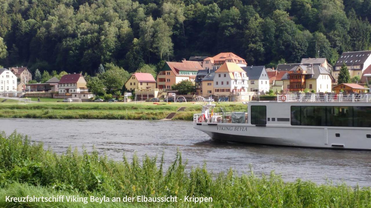 Ferienappartements Elbaussicht - Krippen Bad Schandau Bagian luar foto